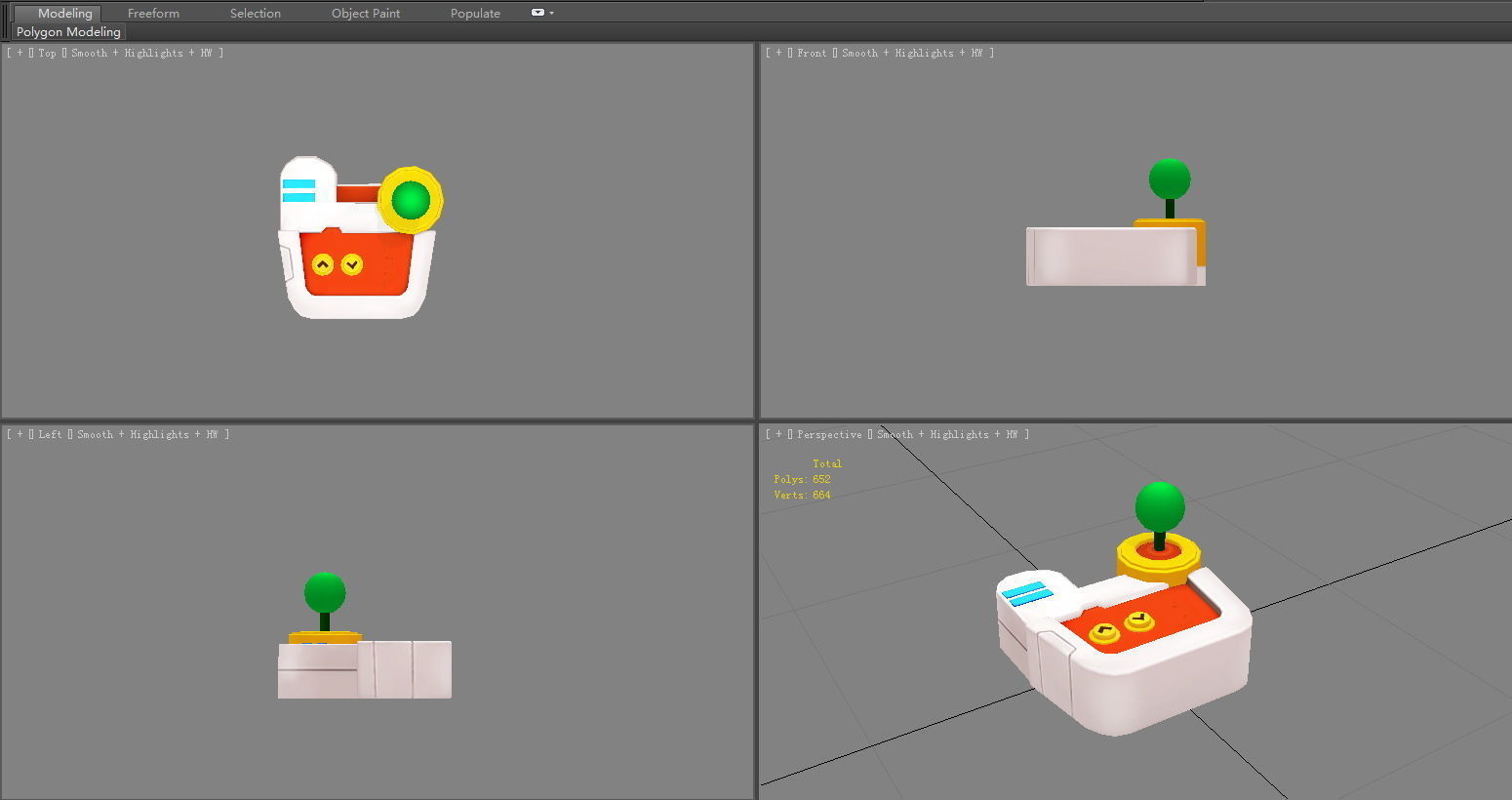 Cartoon game controller Low-poly 3D model_4