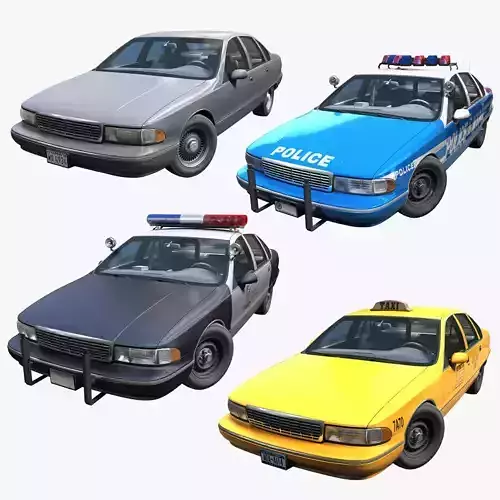 Generic american sedan 3D Model Collection