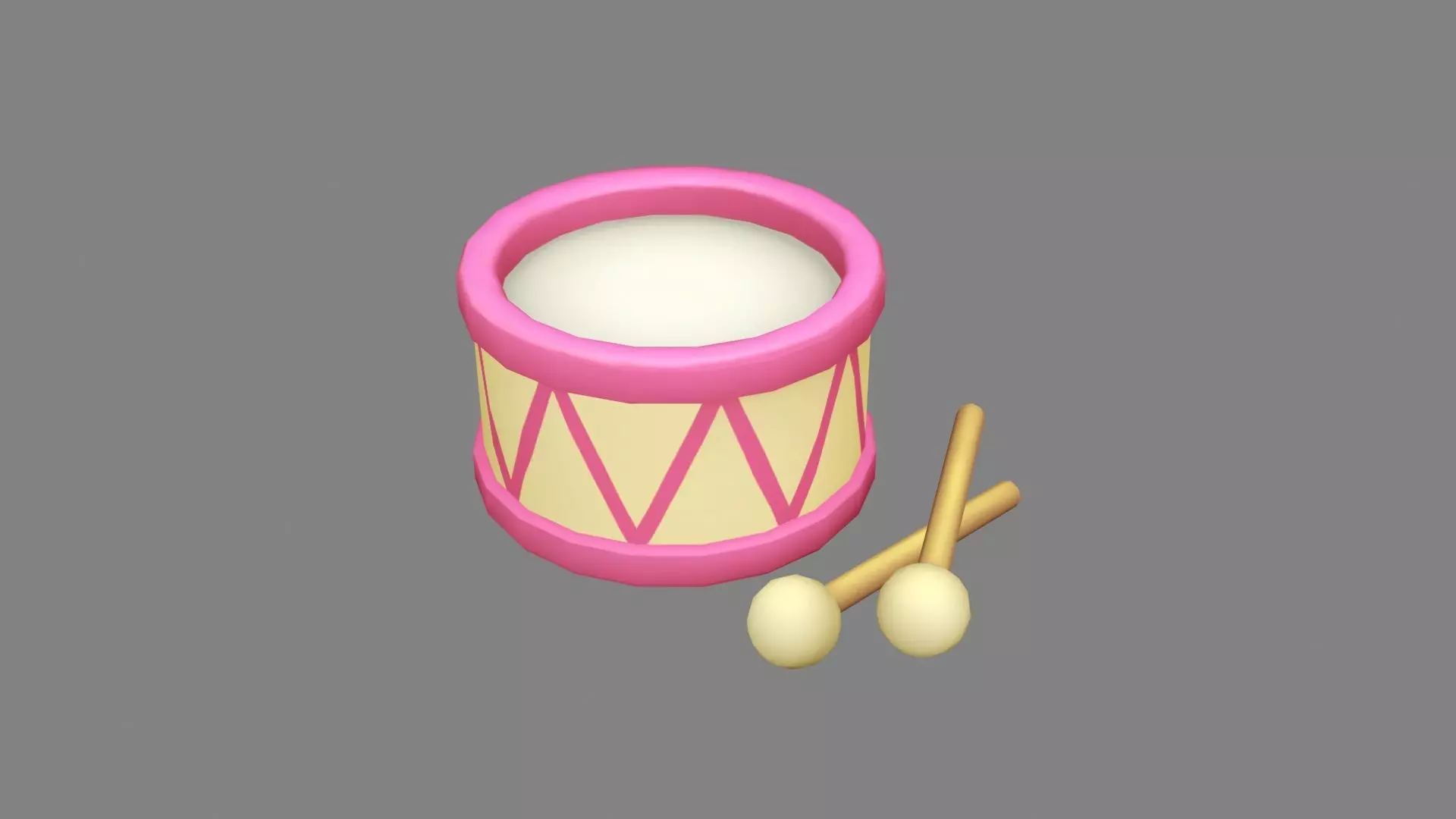 Toy drum Low-poly 3D model_0