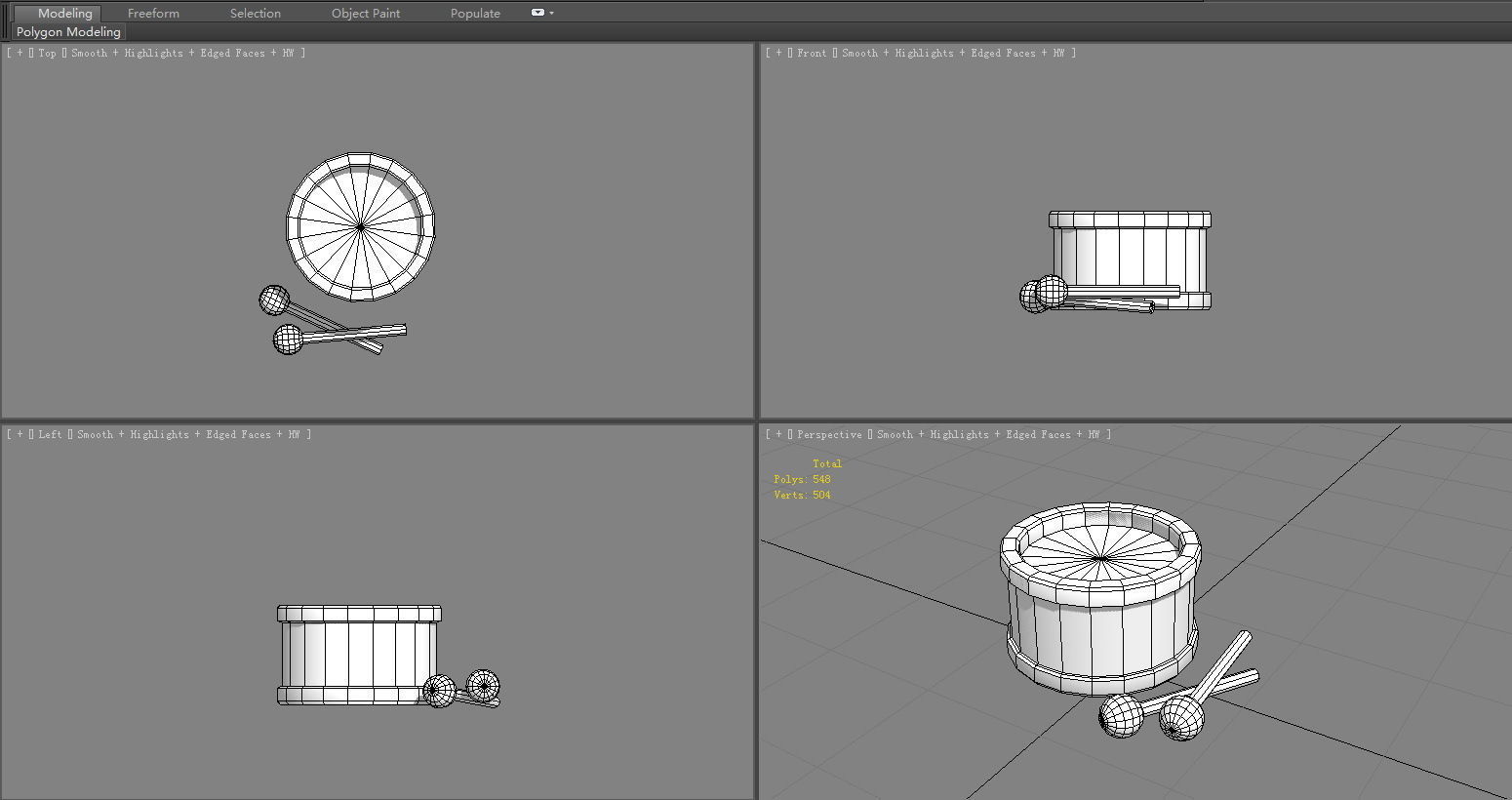 Toy drum Low-poly 3D model_5