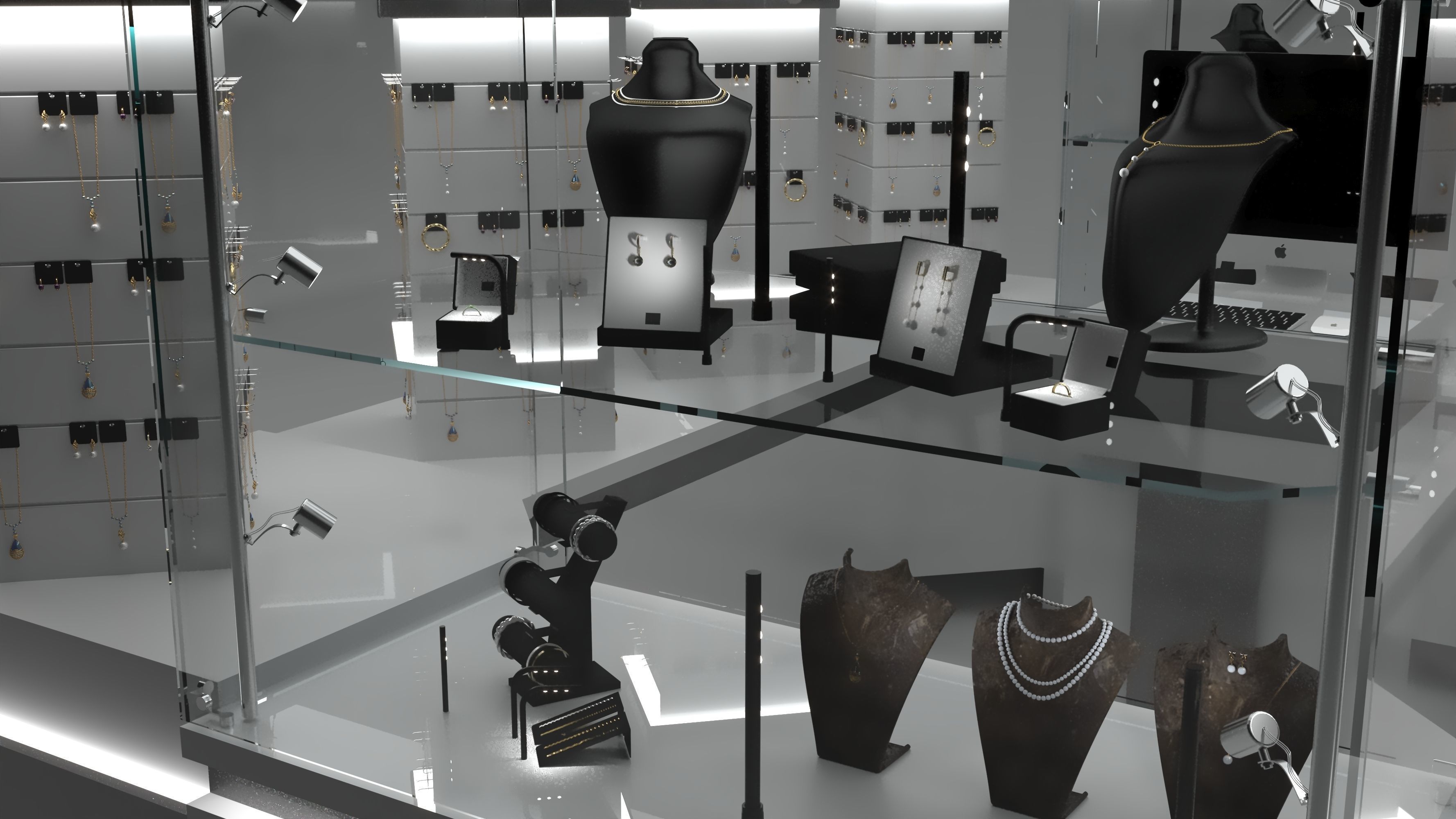 Mall kiosk vray Low-poly 3D model_2