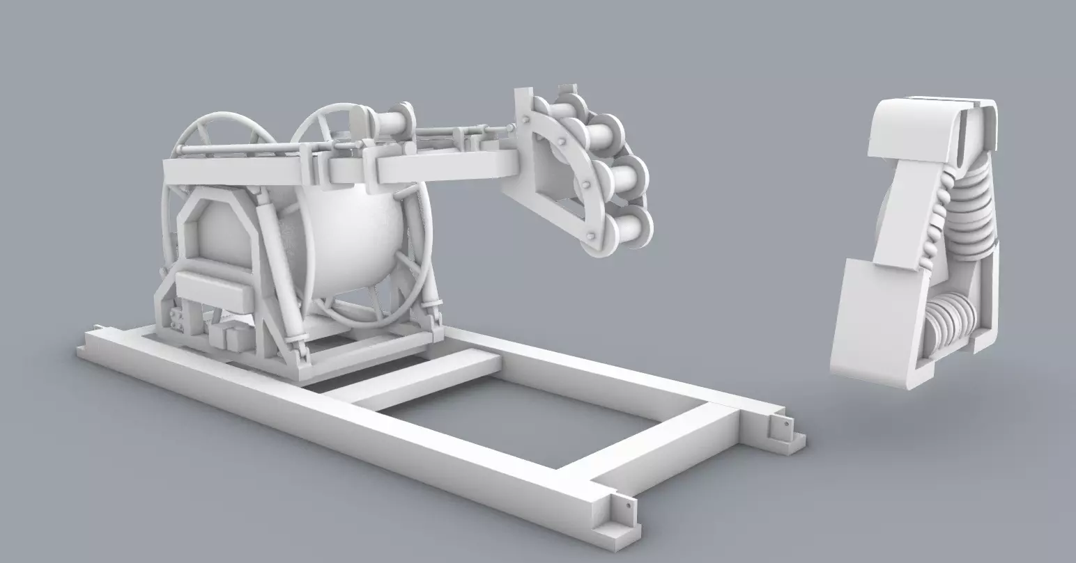 Lamor Umbilical Hose Reel LUT Low-poly 3D model