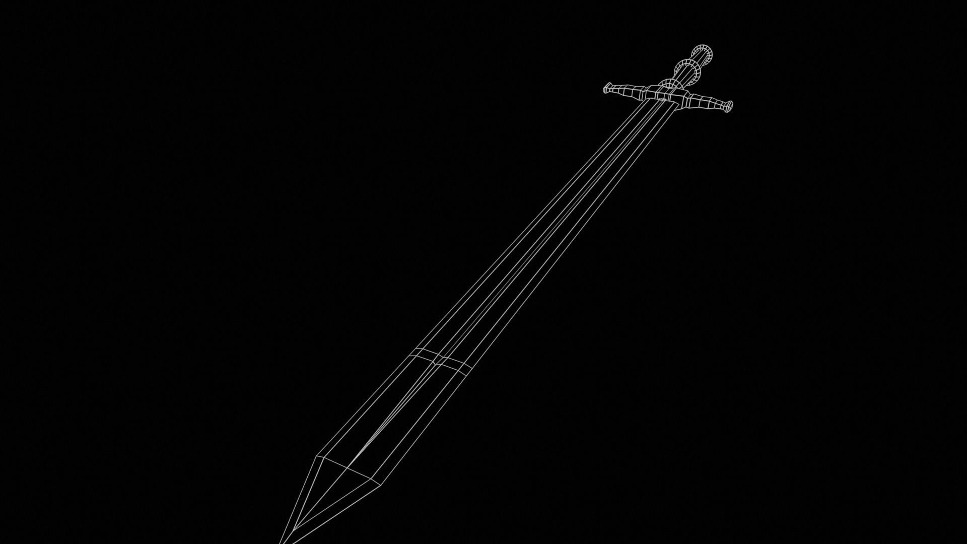 Elegant Sword Game ready 3d model PBR Low-poly Low-poly 3D model_26