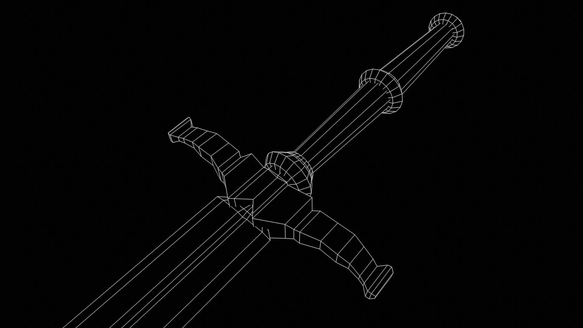 Elegant Sword Game ready 3d model PBR Low-poly Low-poly 3D model_22