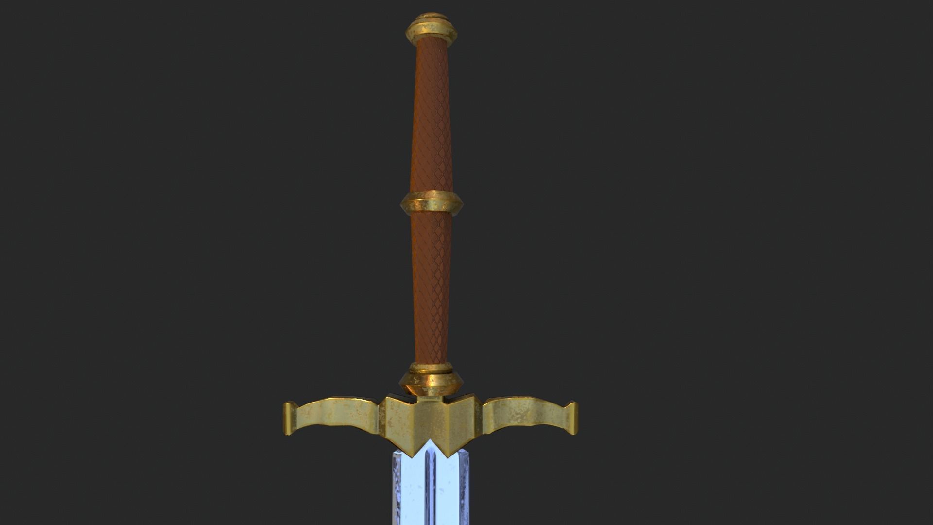 Elegant Sword Game ready 3d model PBR Low-poly Low-poly 3D model_13