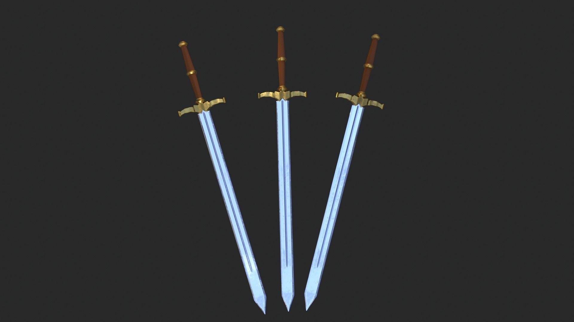 Elegant Sword Game ready 3d model PBR Low-poly Low-poly 3D model_15