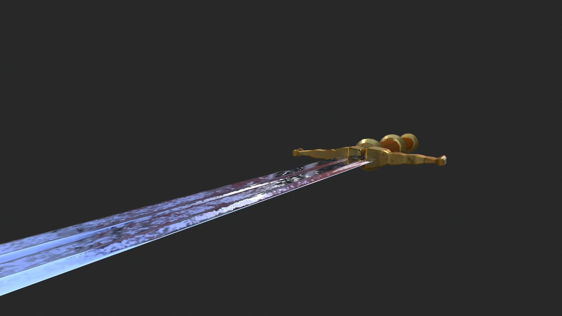 Elegant Sword Game ready 3d model PBR Low-poly Low-poly 3D model_14
