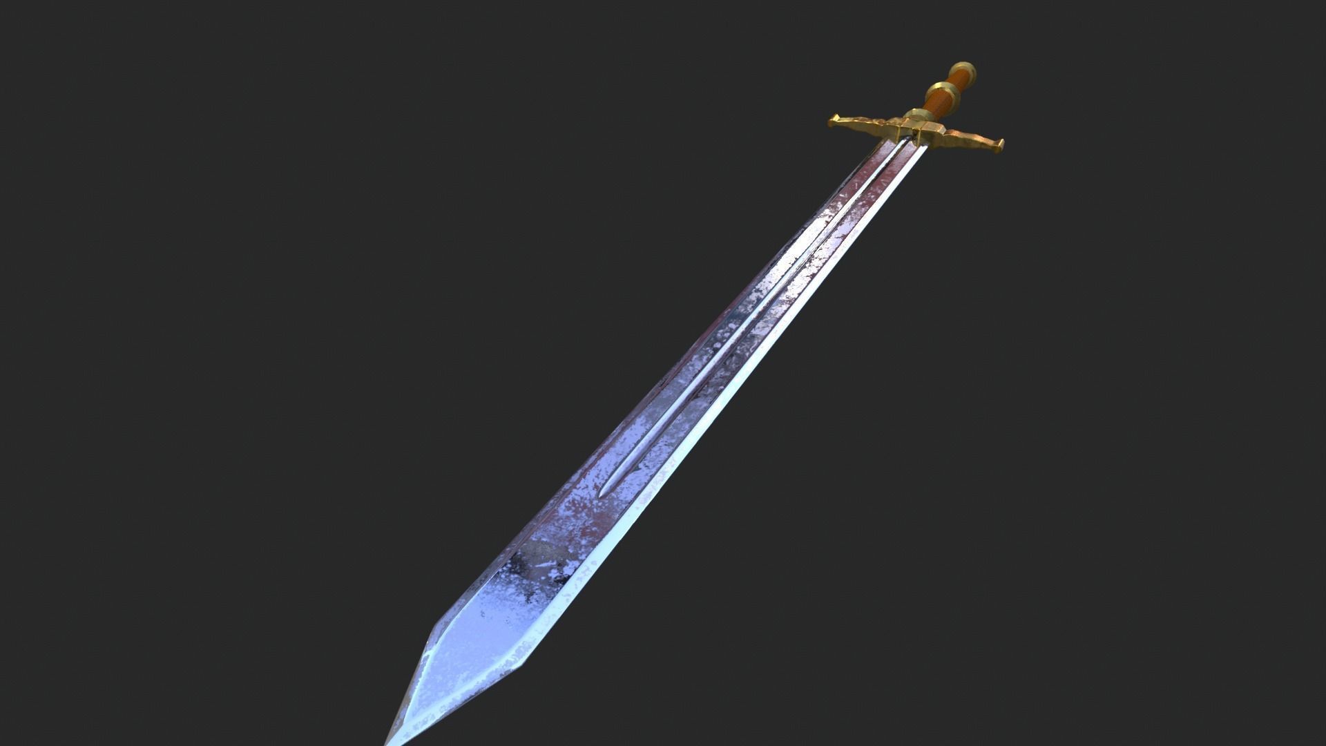 Elegant Sword Game ready 3d model PBR Low-poly Low-poly 3D model_8