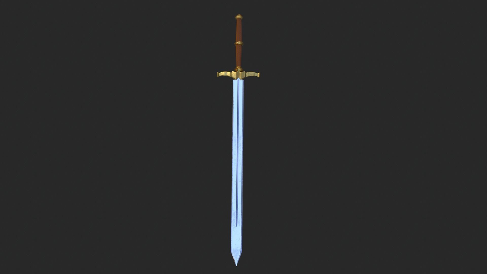 Elegant Sword Game ready 3d model PBR Low-poly Low-poly 3D model_10