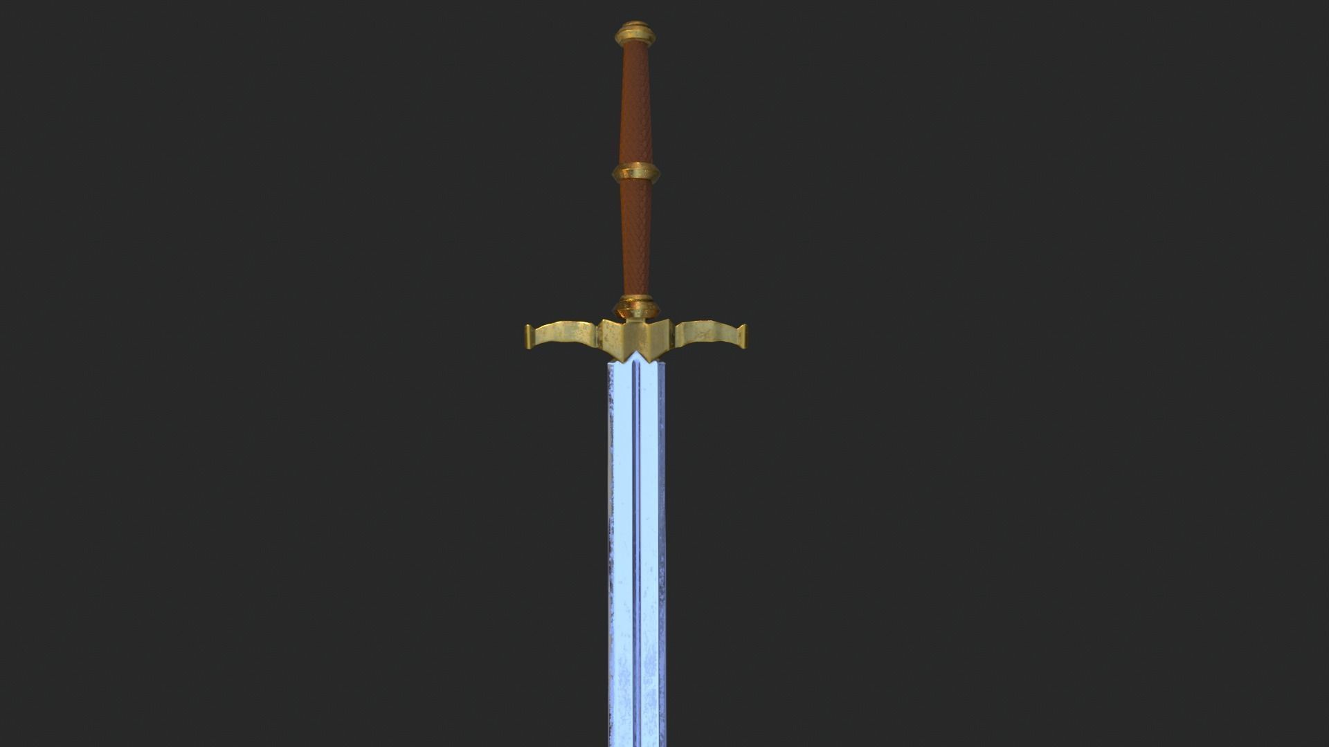 Elegant Sword Game ready 3d model PBR Low-poly Low-poly 3D model_11