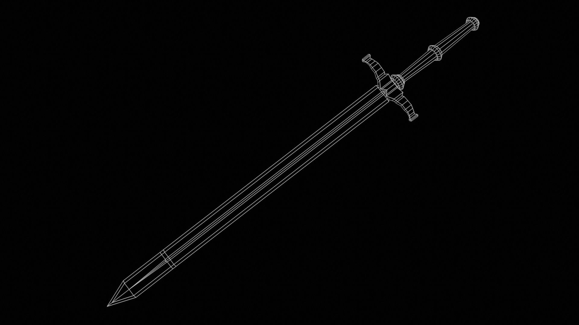 Elegant Sword Game ready 3d model PBR Low-poly Low-poly 3D model_19