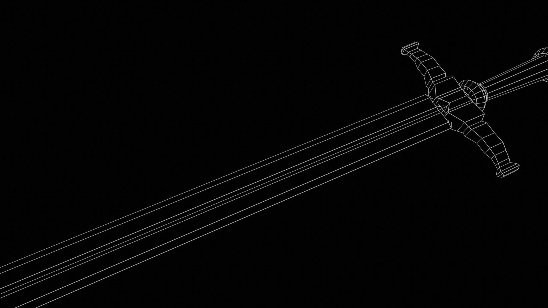 Elegant Sword Game ready 3d model PBR Low-poly Low-poly 3D model_25