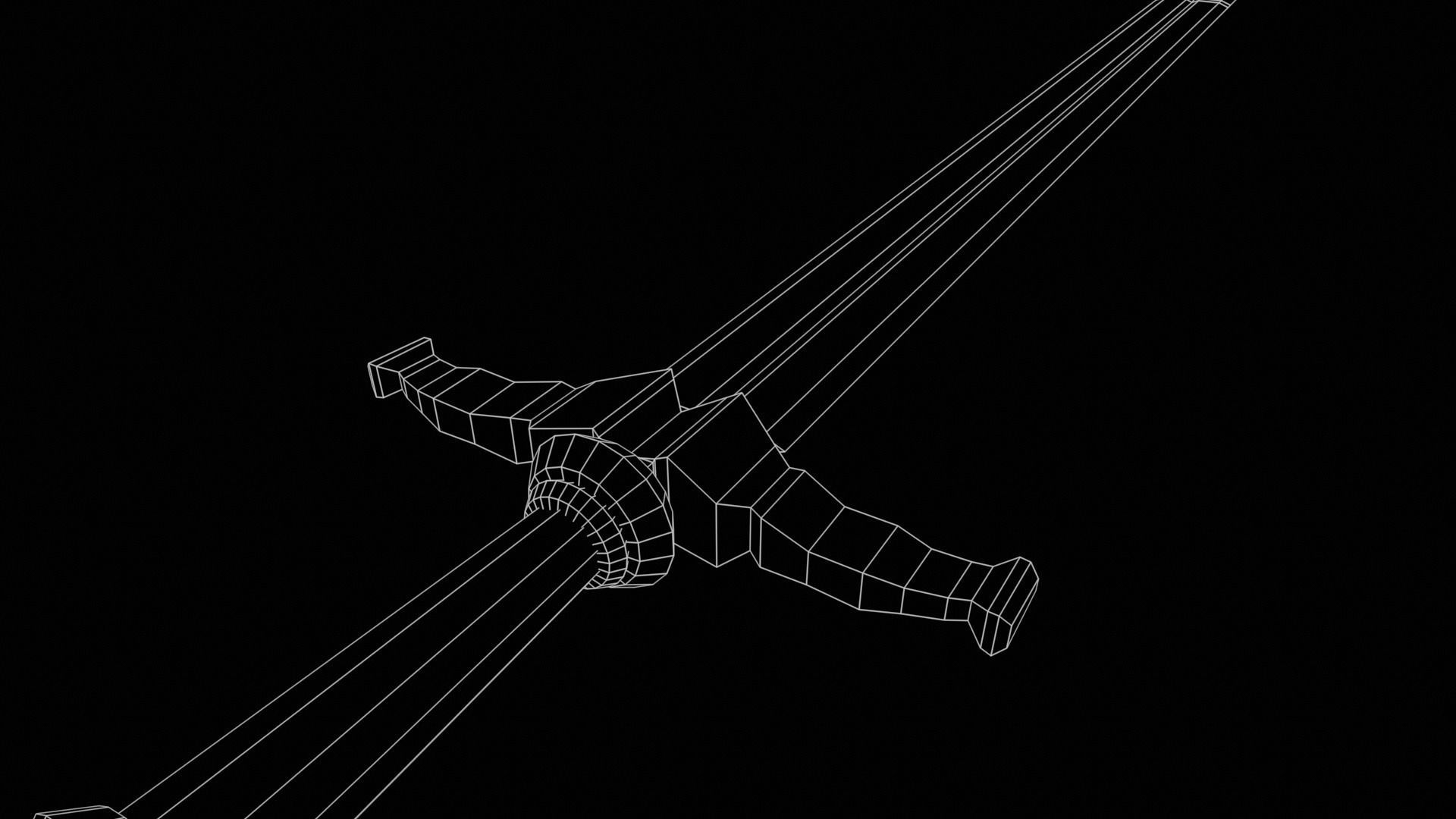 Elegant Sword Game ready 3d model PBR Low-poly Low-poly 3D model_21