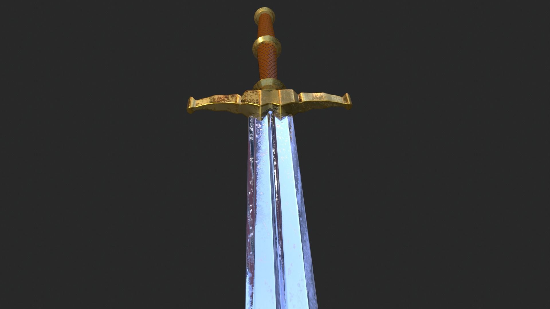 Elegant Sword Game ready 3d model PBR Low-poly Low-poly 3D model_12