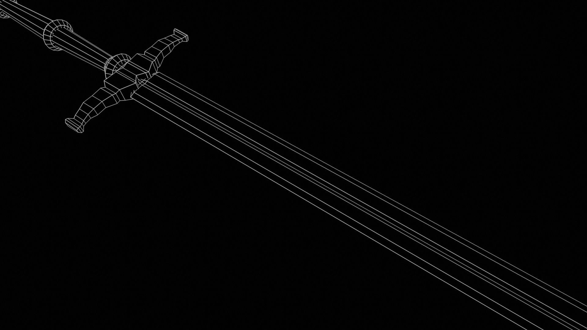 Elegant Sword Game ready 3d model PBR Low-poly Low-poly 3D model_27