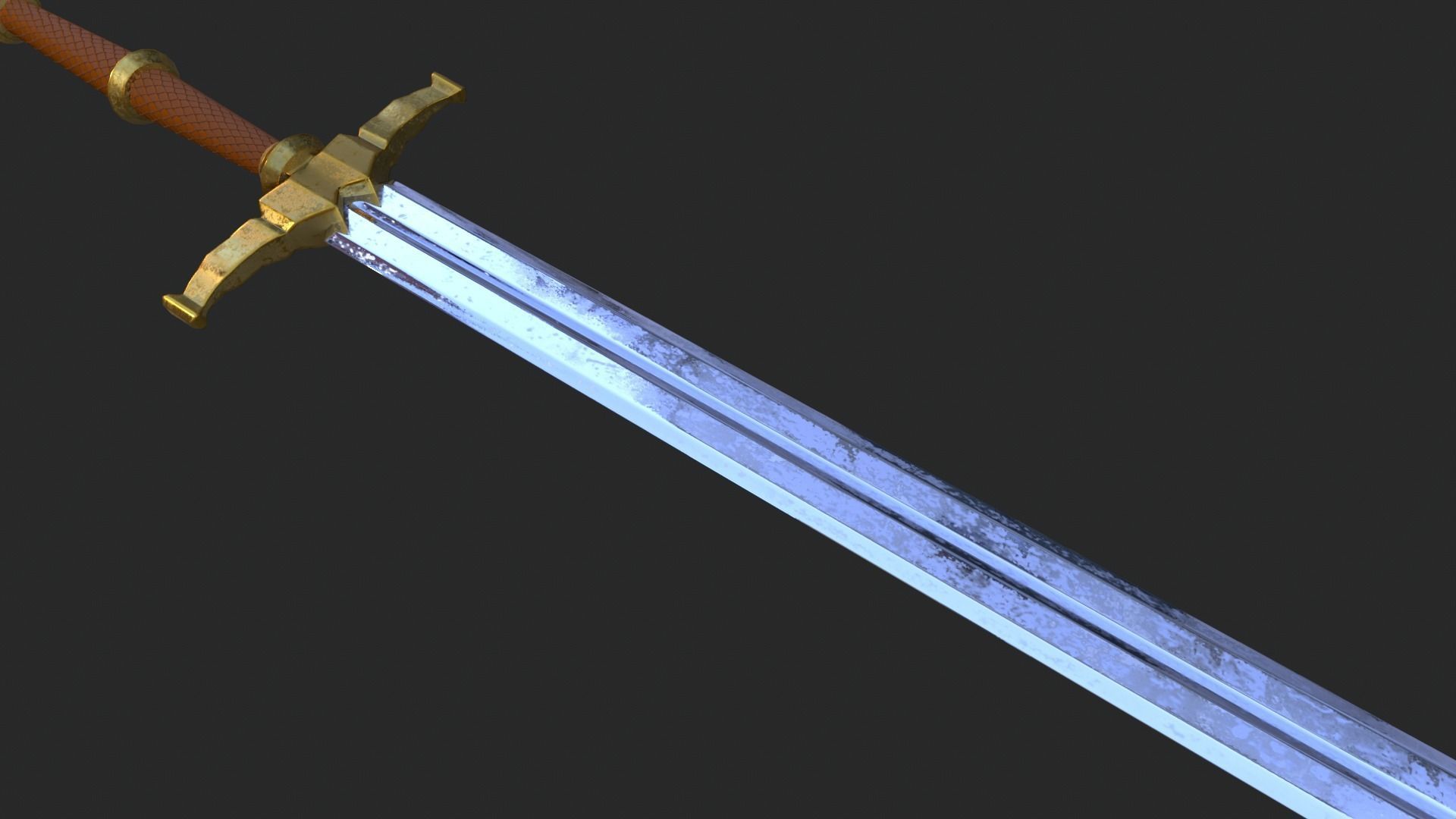 Elegant Sword Game ready 3d model PBR Low-poly Low-poly 3D model_9