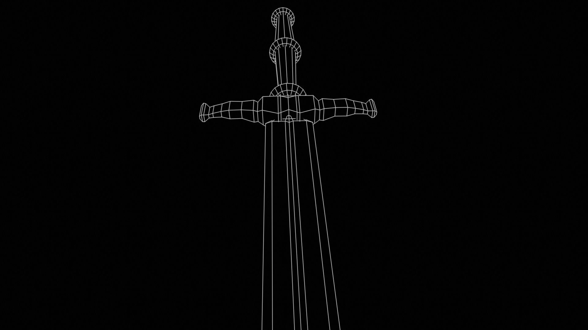 Elegant Sword Game ready 3d model PBR Low-poly Low-poly 3D model_30