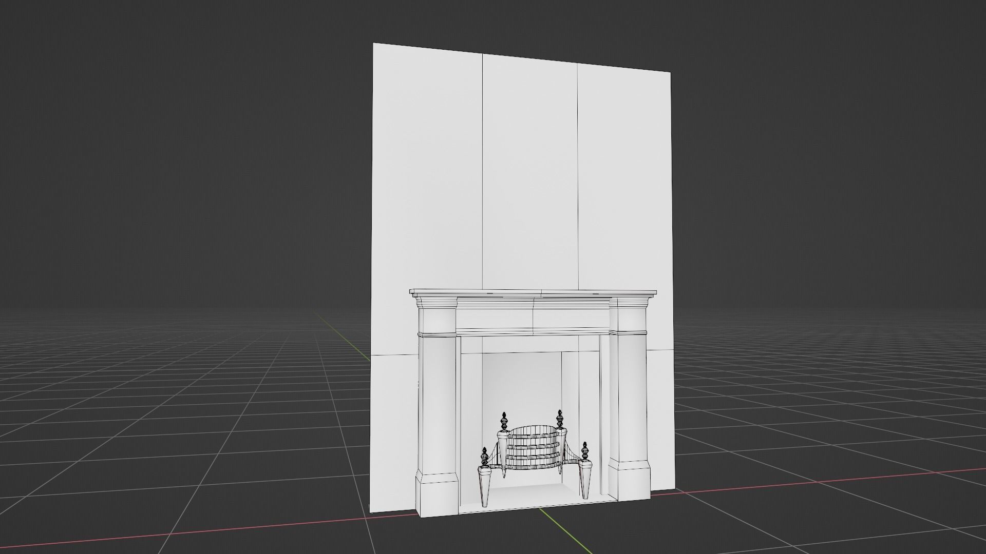 FirePlace Free low-poly 3D model_3
