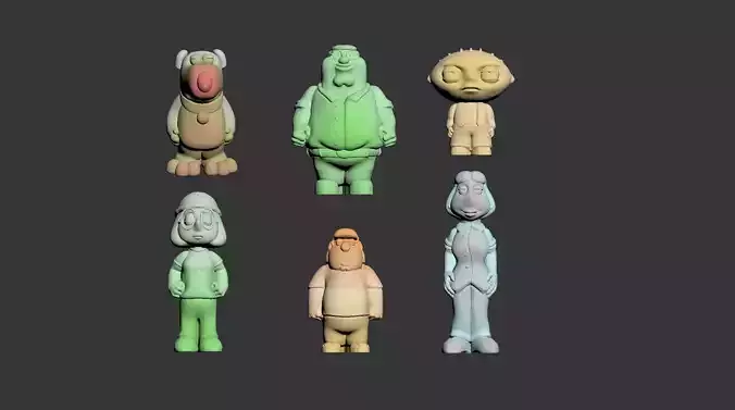 Family Guy Pack Crew 3D print model Family Guy Pack Crew 3D print model