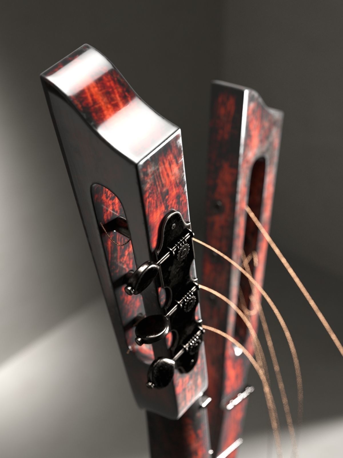Sculpture of Guitar 3D model_2