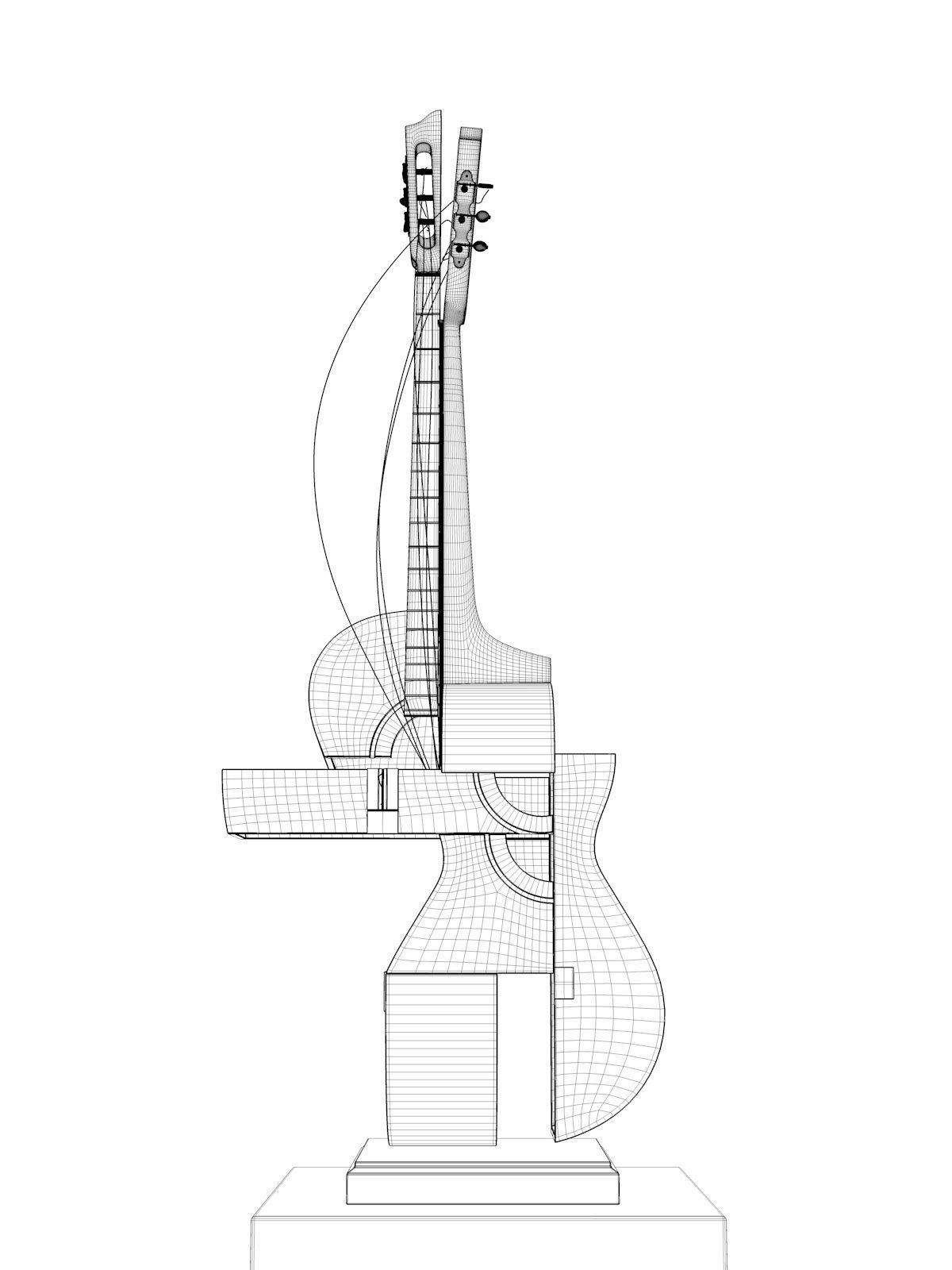 Sculpture of Guitar 3D model_3
