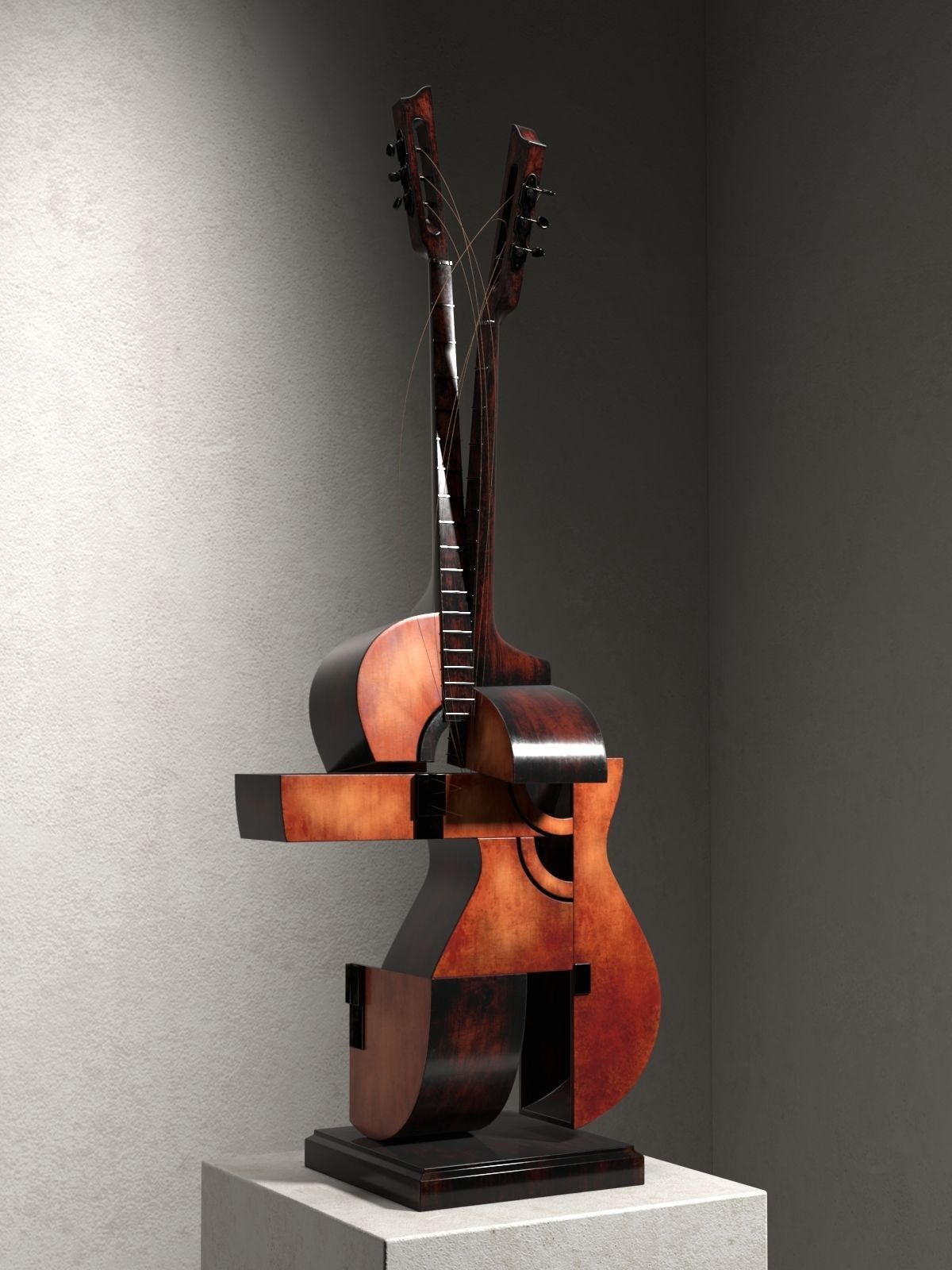 Sculpture of Guitar 3D model_1