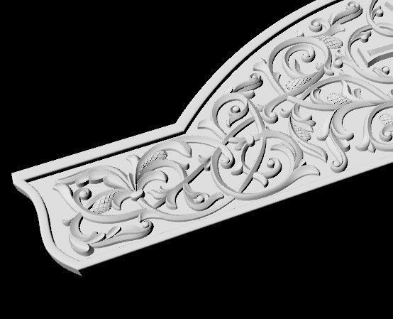 Central decor ornament for furniture 3D model_3