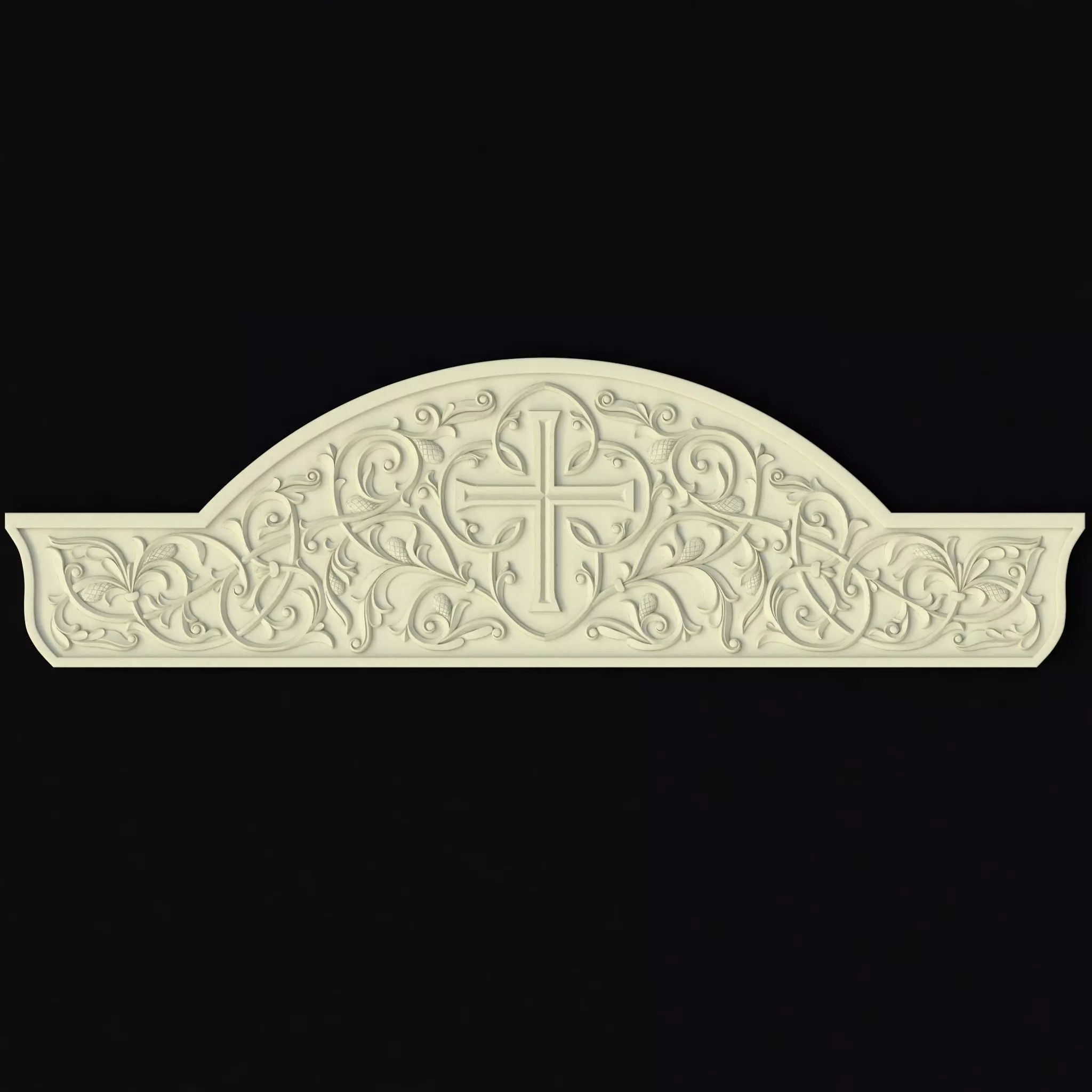 Central decor ornament for furniture 3D model_0