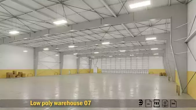 low poly warehouse 07 Low-poly 3D model