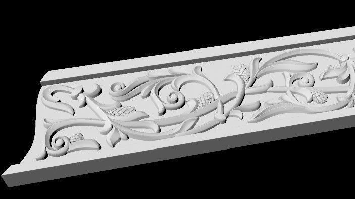 Central decor ornament for furniture 3D model_3