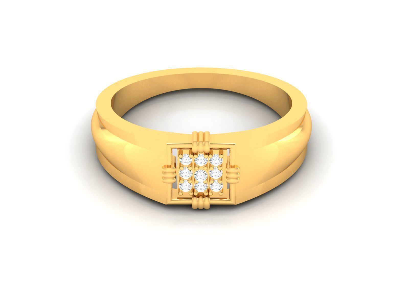 Diamond Ring For mens 3d Print Model 3D print model_2