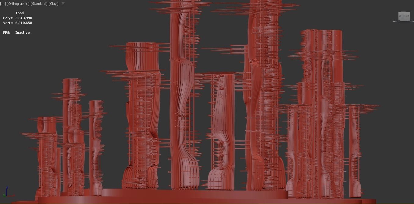 Skyscraper building of the future Low-poly 3D model_6