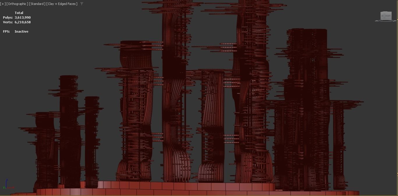 Skyscraper building of the future Low-poly 3D model_5