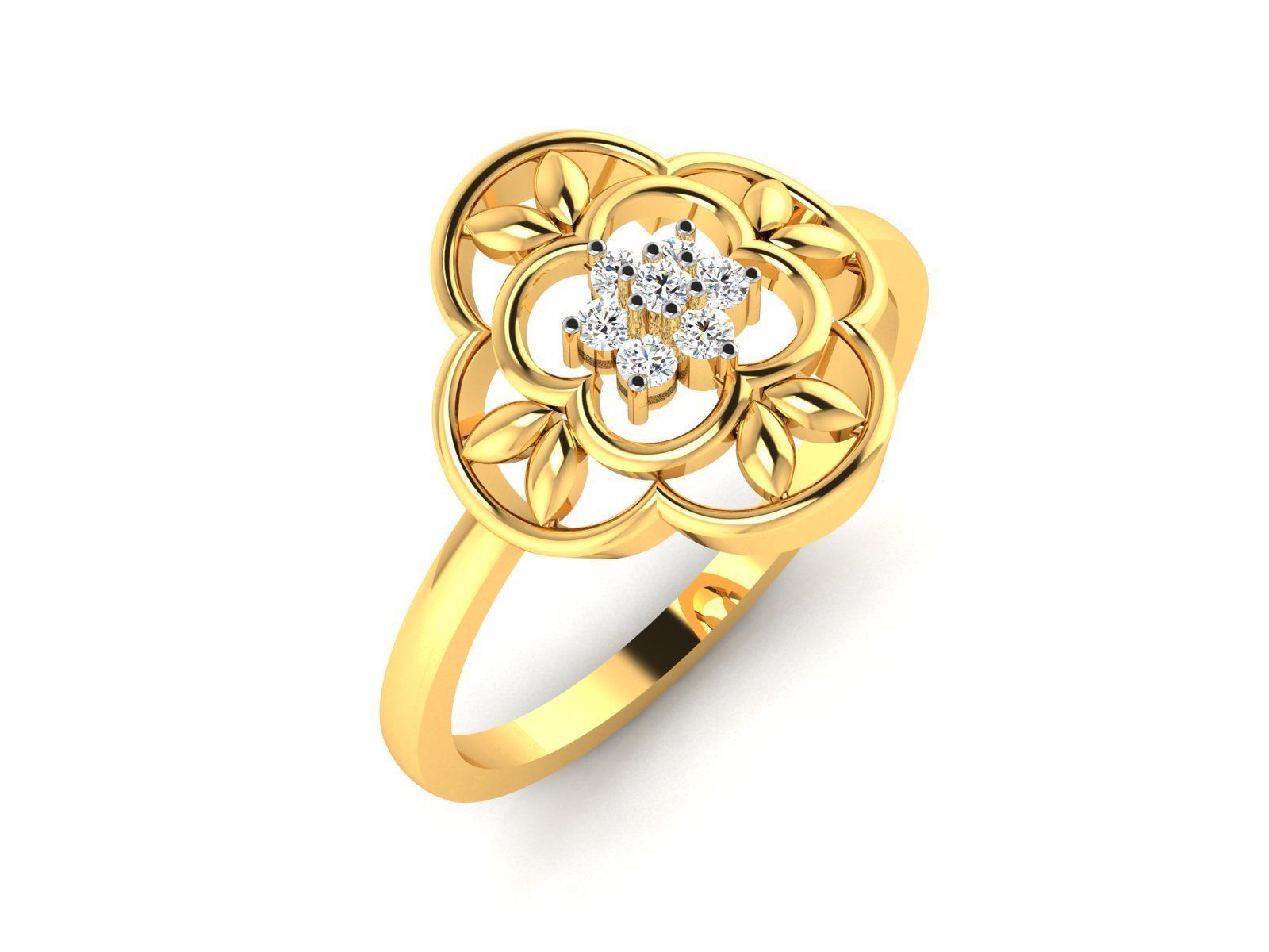 Diamond Ring For Women 3d Print Model 3D print model_2
