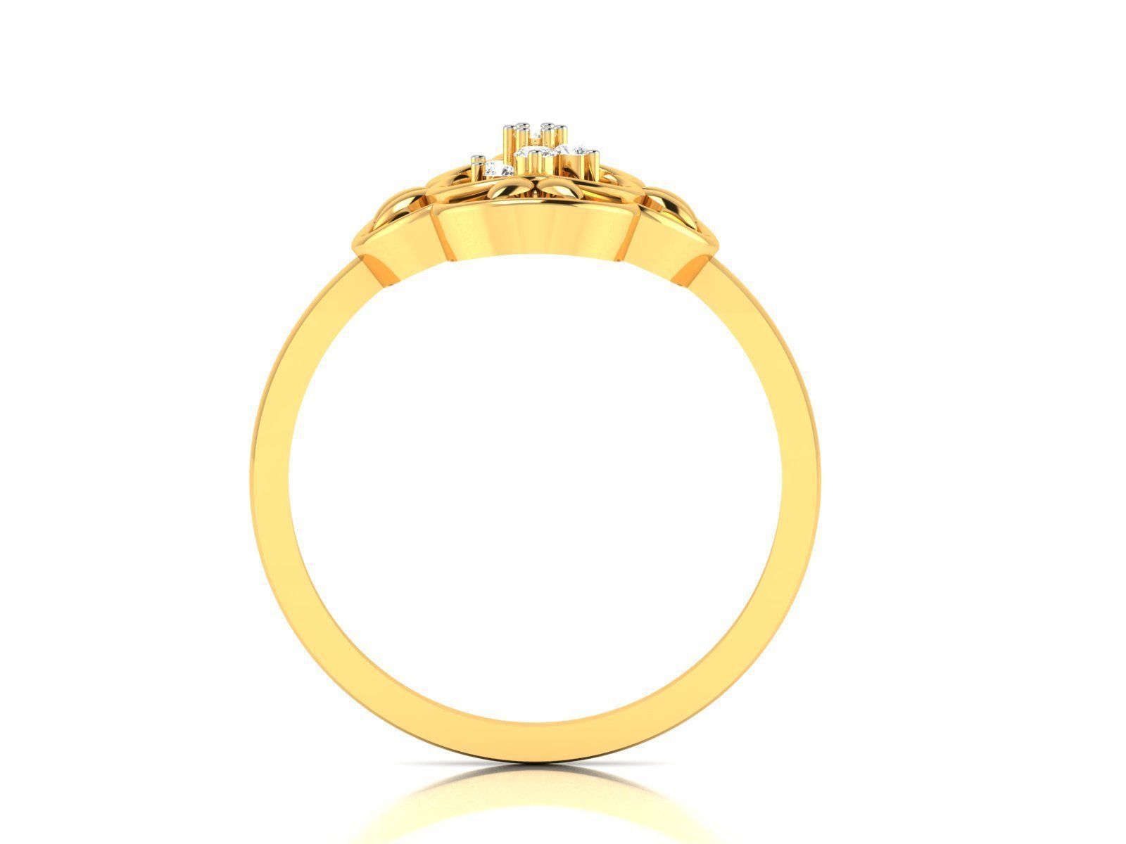 Diamond Ring For Women 3d Print Model 3D print model_5