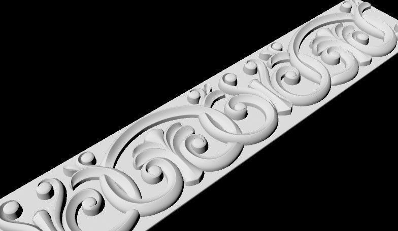 Central decor ornament for furniture 3D model_4