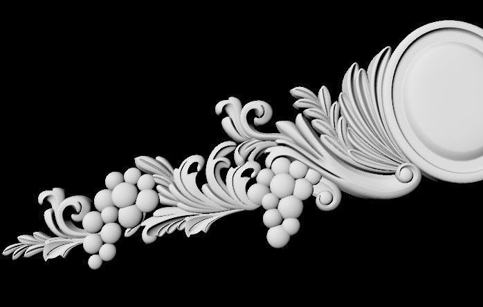 Central decor ornament for furniture 3D model_3