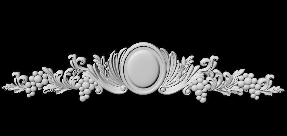 Central decor ornament for furniture 3D model_5