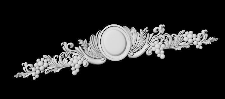Central decor ornament for furniture 3D model_2