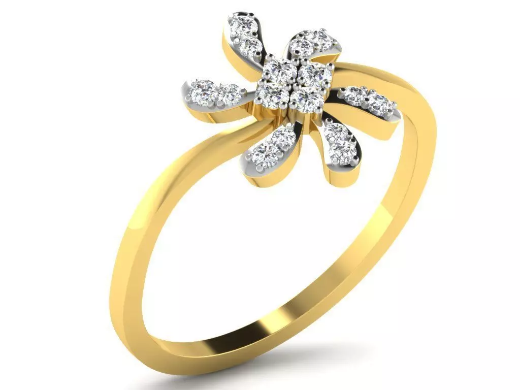 Diamond Ring For Women 3d Print Model 3D print model_0