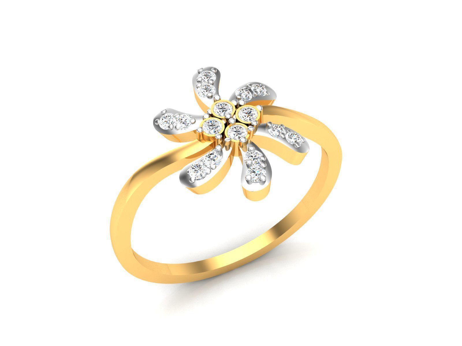 Diamond Ring For Women 3d Print Model 3D print model_10