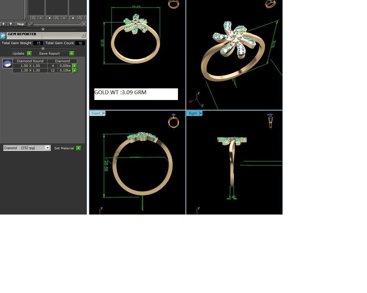 Diamond Ring For Women 3d Print Model 3D print model_14