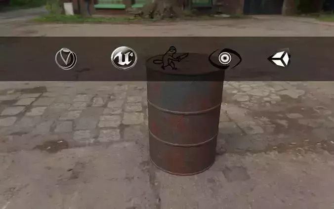 Rusty Barrel Style 2 Low-poly 3D model