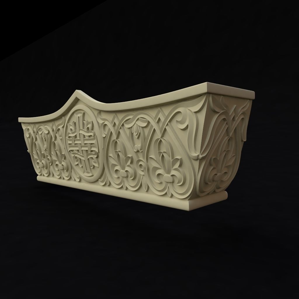 Central decor ornament for furniture 3D model_2
