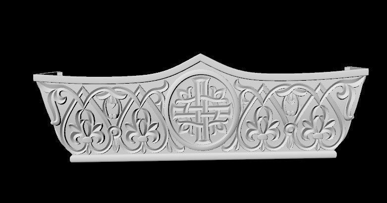 Central decor ornament for furniture 3D model_3