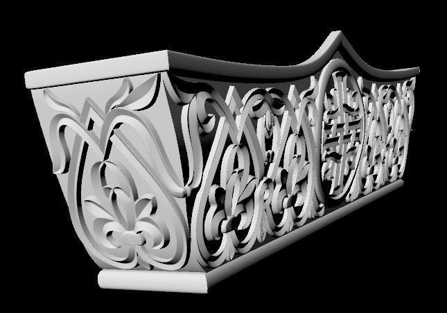 Central decor ornament for furniture 3D model_5