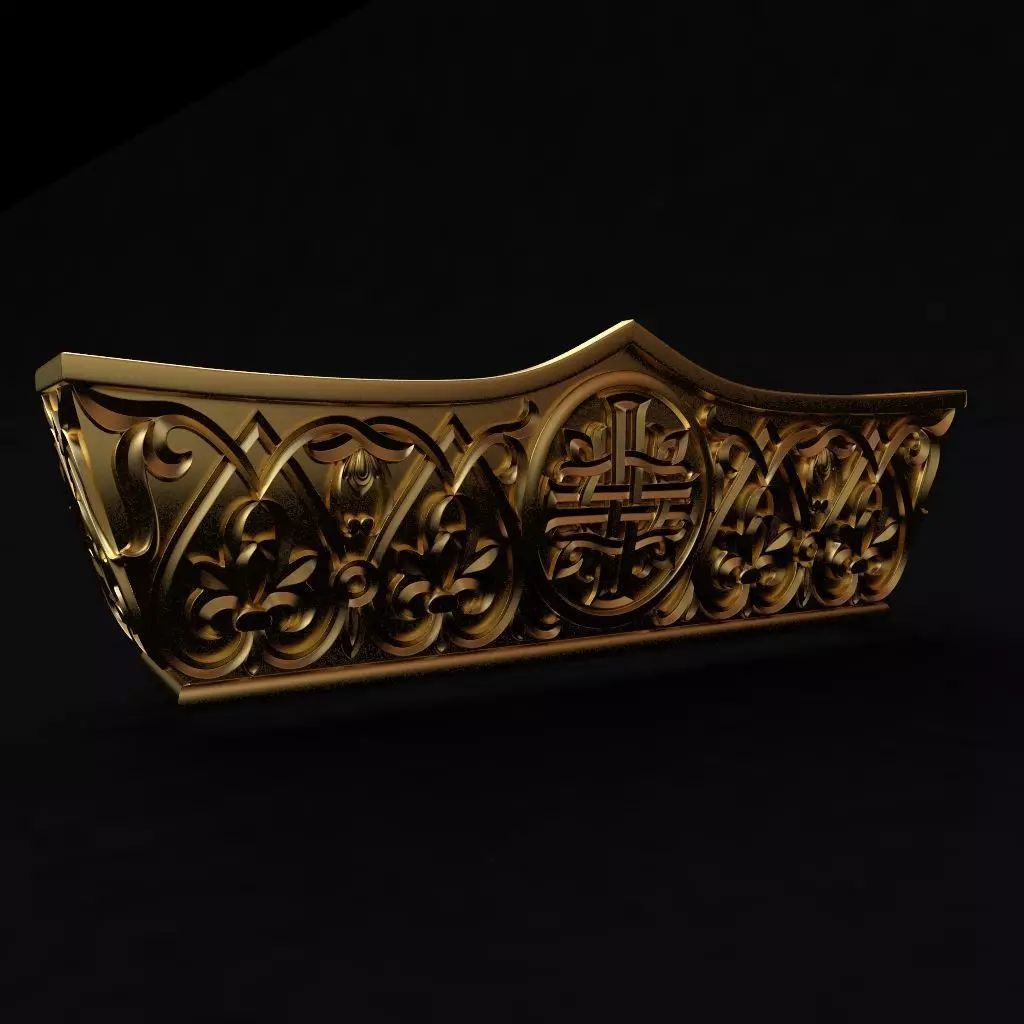 Central decor ornament for furniture 3D model_0