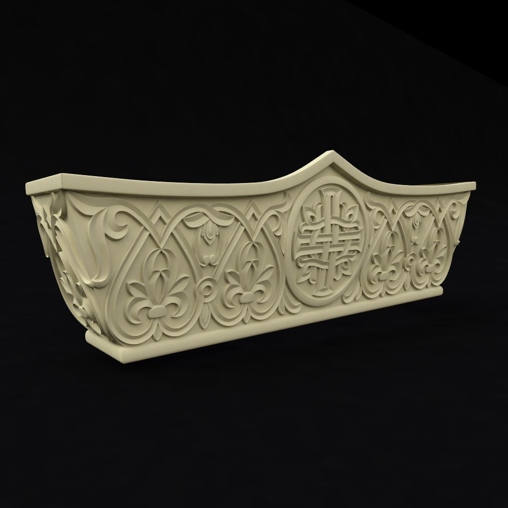 Central decor ornament for furniture 3D model_1