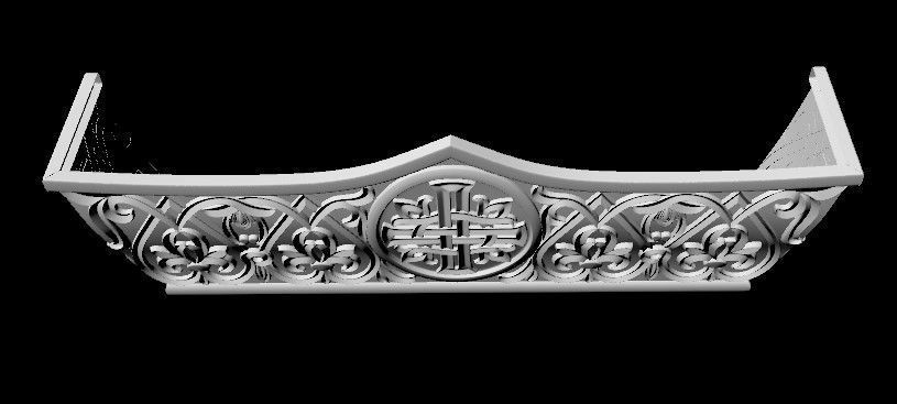 Central decor ornament for furniture 3D model_4