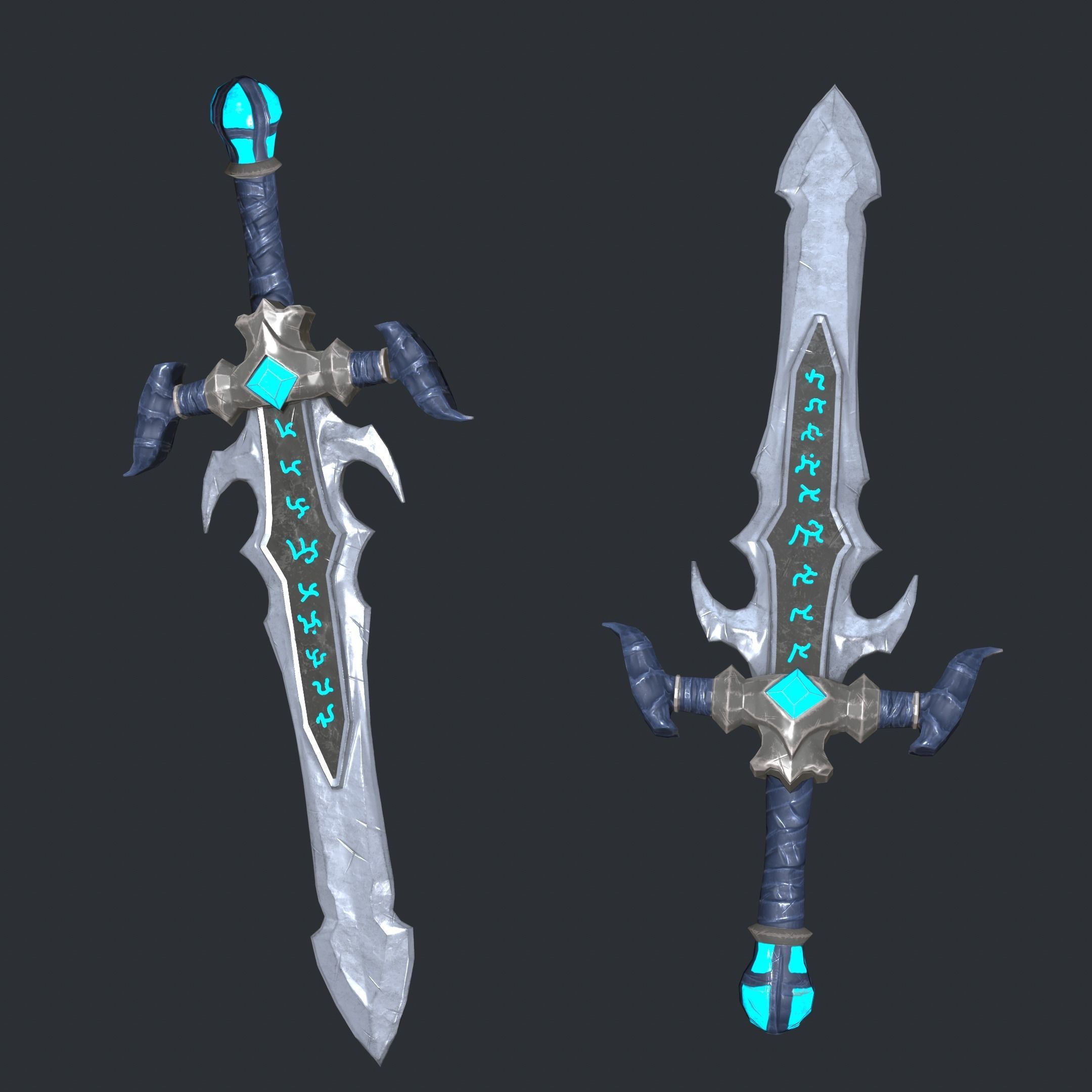 game ready fantastic sword Low-poly 3D model_5